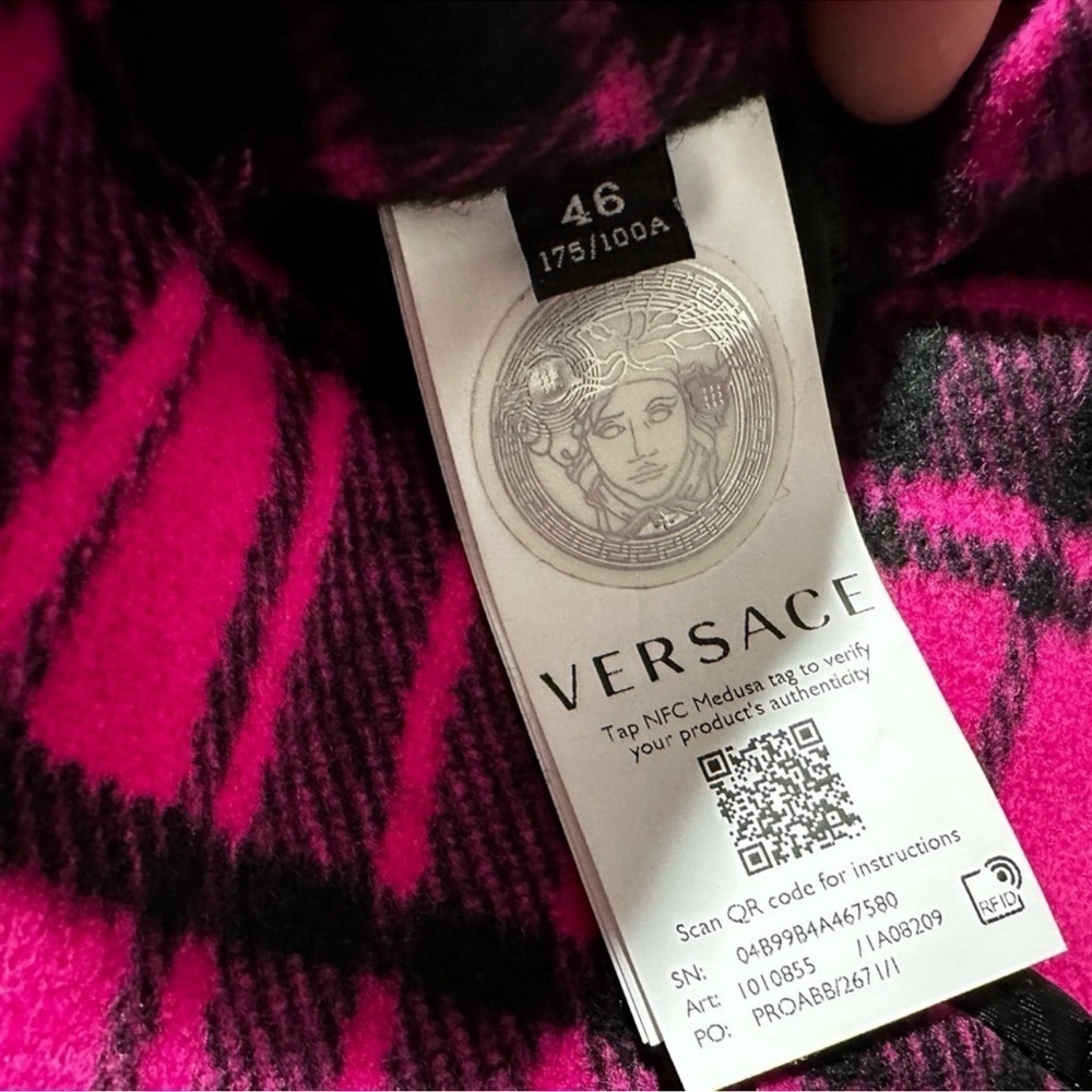 Versace Double Breasted Felt Wool Coat Size 46 - Picture 11 of 11